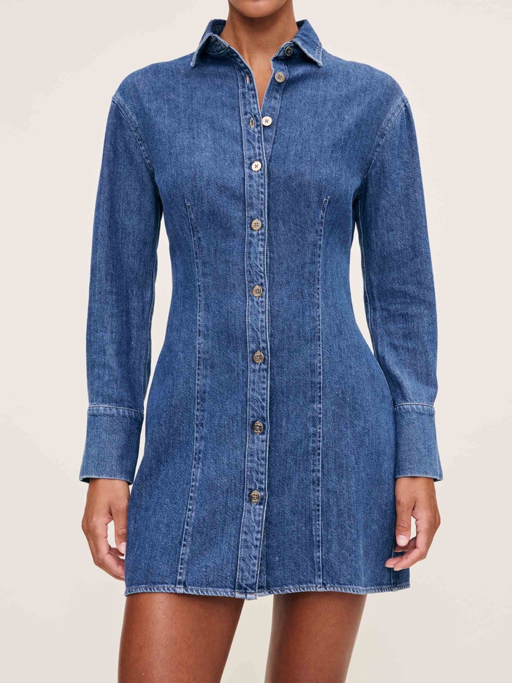 DL1961 Lisette Blue Denim Jeans Shirt Dress - Classic Indigo
